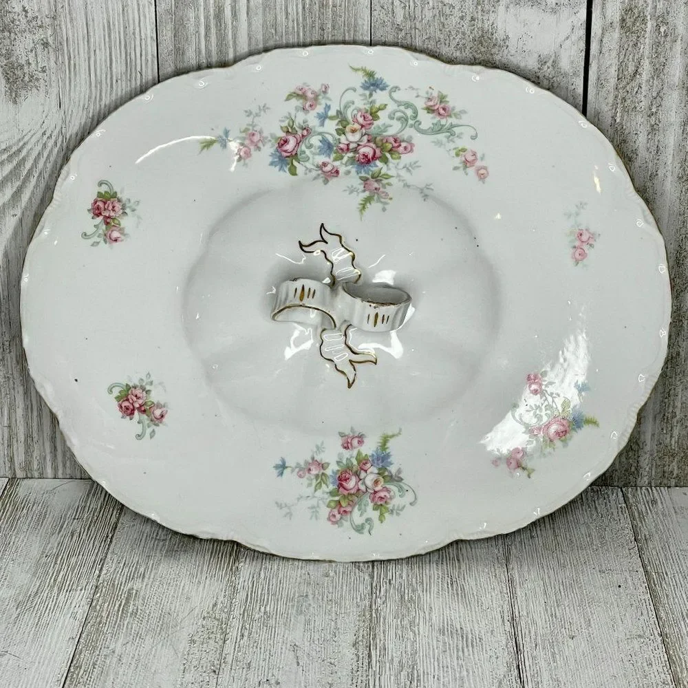 Antique Schönwald R.S.A.G. Bavaria Porcelain Covered Serving Dish, Platter, & Gr